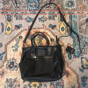 Vegan leather black handbag